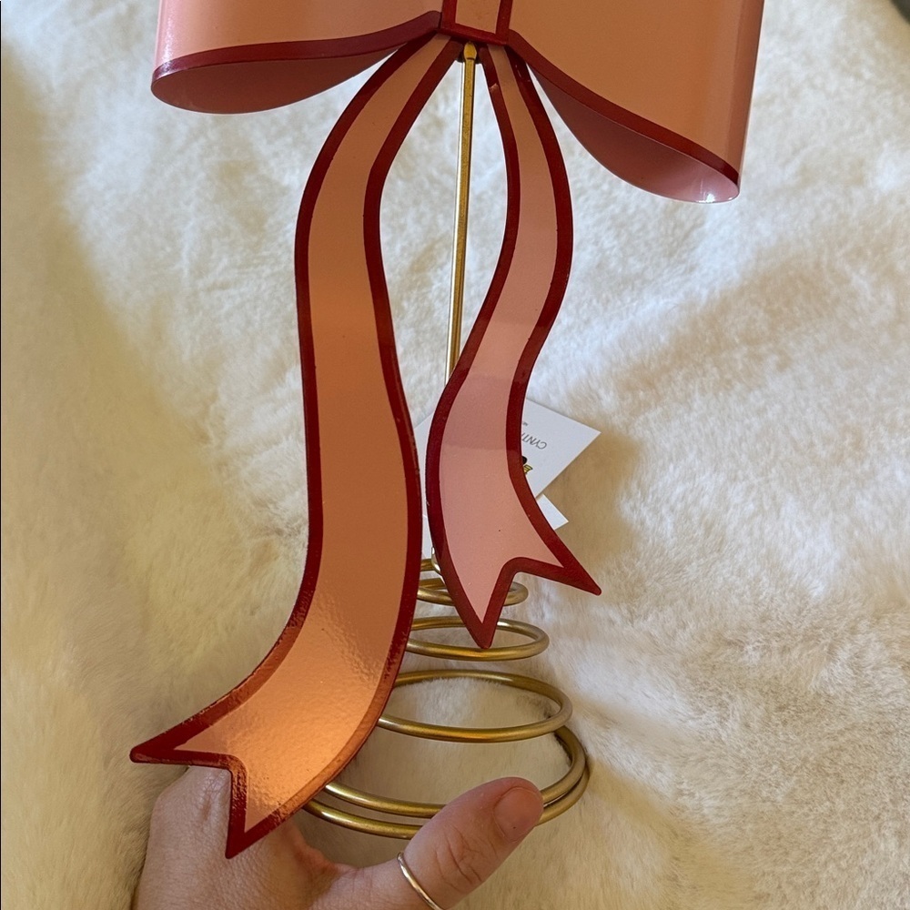 Cynthia Rowley, Christmas, red and Pink Metal Bow Christmas Tree topper - Picture 4 of 7